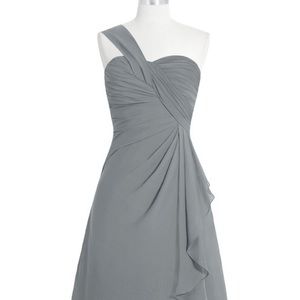 Azazie Madalynn Bridesmaid Dress Steel Grey